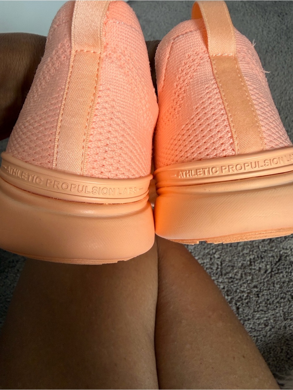APL Techloom Breeze Peach/Coral Knit Athletic Sneakers - Picture 6 of 7